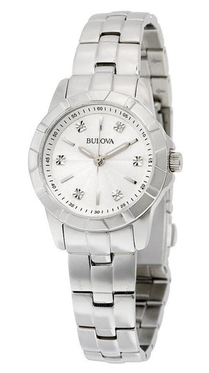  Shop Authentic Bulova Classic Diamonds Silver Dial Silver Steel Strap Watch for Women - 96P121 - Luxxuri