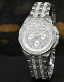  Shop Authentic Bulova Crystal Collection Pave Silver Dial with Crystals Silver Steel Strap Watch for Men - 96C134 - Luxxuri