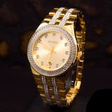  Shop Authentic Bulova Crystal Collection Champagne Dial Two Tone Steel Strap Watch for Women - 98B174 - Luxxuri