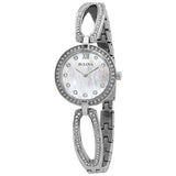  Shop Authentic Bulova Crystal Collection Mother of Pearl Dial Silver Steel Strap Watch for Women - 96L223 - Luxxuri