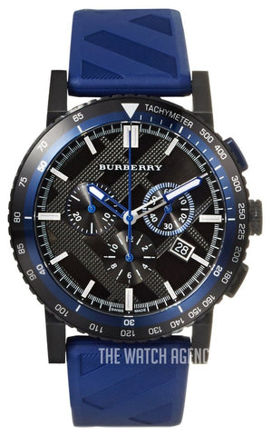  Shop Authentic Burberry The City Sport Chronograph Black Dial Blue Rubber Strap Watch For Men - BU9807 - Luxxuri