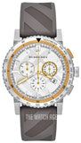  Shop Authentic Burberry Belt Chronograph Silver Dial Brown Rubber Strap Watch For Men - BU9811 - Luxxuri