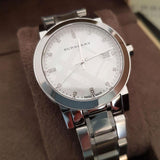  Shop Authentic Burberry The City Diamonds Silver Dial Silver Steel Strap Watch for Women - BU9125 - Luxxuri