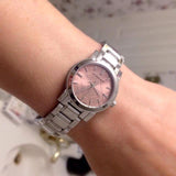  Shop Authentic Burberry The City Diamonds Pink Dial Silver Steel Strap Watch for Women - BU9231 - Luxxuri