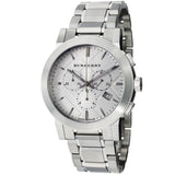  Shop Authentic Burberry The City Chronograph Silver Dial Silver Steel Strap Watch for Men - BU9350 - Luxxuri