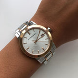  Shop Authentic Burberry The City White Dial Two Tone Steel Strap Watch for Women - BU9105 - Luxxuri