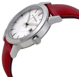  Shop Authentic Burberry The City Silver Dial Red Leather Strap Watch for Women - BU9129 - Luxxuri