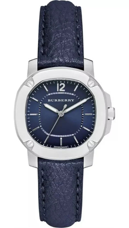  Shop Authentic Burberry The Britain Blue Dial Blue Leather Strap Watch for Women - BBY1716 - Luxxuri