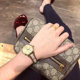  Shop Authentic Burberry The Classic Gold Dial Brown Leather Strap Watch for Women - BU10114 - Luxxuri