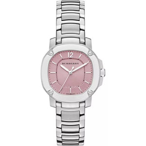  Shop Authentic Burberry The Britain Pink Dial Silver Steel Strap Watch for Women - BBY1704 - Luxxuri