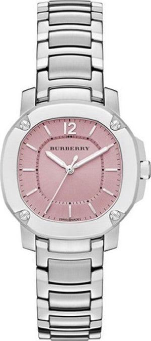  Shop Authentic Burberry The Britain Pink Dial Silver Steel Strap Watch for Women - BBY1704 - Luxxuri