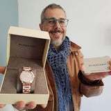 Shop Authentic Burberry The City Rose Gold Dial Rose Gold Steel Strap Watch for Women - BU9146 - Luxxuri