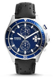  Shop Authentic Fossil Wakefield Chronograph Blue Dial Black Leather Strap Watch for Women - CH2945 - Luxxuri
