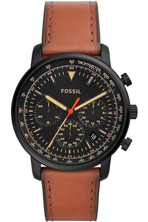  Shop Authentic Fossil Goodwin Luggage Chronograph Black Dial Brown Leather Strap Watch for Men - FS5501 - Luxxuri