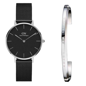  Shop Authentic Daniel Wellington Petite Ashfield Black Dial Black Mesh Strap Watch For Women - DW00100202 - Luxxuri
