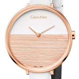 Shop Authentic Calvin Klein Rise White Dial White Leather Strap Watch for Women - K7A236LH - Luxxuri