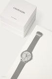  Shop Authentic Calvin Klein Minimal White Dial Silver Mesh Bracelet Watch for Men - K3M5115X - Luxxuri