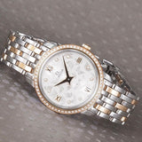  Shop Authentic Omega De Ville Prestige Quartz Diamonds Silver Dial Two Tone Steel Strap Watch for Women - 424.25.27.60.52.001 - Luxxuri
