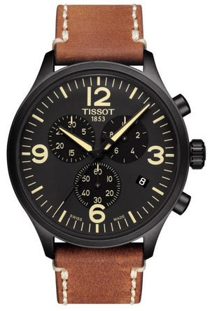  Shop Authentic Tissot T Sport Chrono XL Black Dial Brown Leather Strap Watch For Men - T116.617.36.057.00 - Luxxuri