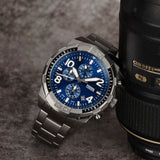  Shop Authentic Fossil Bronson Chronograph Blue Dial Grey Steel Strap Watch for Men - FS5711 - Luxxuri