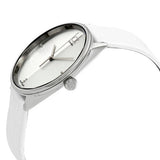 Shop Authentic Calvin Klein Accent Silver Dial White Leather Strap Watch for Men - K2Y2X1KW - Luxxuri