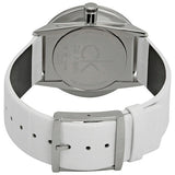  Shop Authentic Calvin Klein Accent Silver Dial White Leather Strap Watch for Men - K2Y2X1KW - Luxxuri