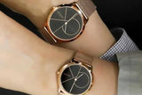  Shop Authentic Calvin Klein Minimal Black Dial Rose Gold Mesh Bracelet Watch for Men - K3M21621 - Luxxuri