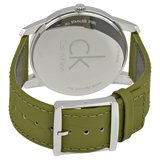  Shop Authentic Calvin Klein City Green Dial Green Leather Strap Watch for Men - K2G211WL - Luxxuri