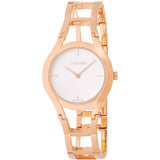  Shop Authentic Calvin Klein Class White Dial Rose Gold Steel Strap Watch for Women - K6R23626 - Luxxuri