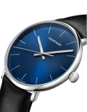  Shop Authentic Calvin Klein High Noon Quartz Blue Dial Black Leather Strap Watch for Men - K8M211CN - Luxxuri