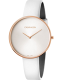  Shop Authentic Calvin Klein Full Moon White Dial White Leather Strap Watch for Women - K8Y236L6 - Luxxuri