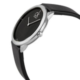  Shop Authentic Calvin Klein Minimal Diamonds Black Dial Black Leather Strap Watch for Men - K3M211CS - Luxxuri