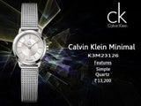  Shop Authentic Calvin Klein Minimal White Dial Silver Mesh Bracelet Watch for Women - K3M23126 - Luxxuri