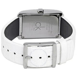  Shop Authentic Calvin Klein Window White Dial White Leather Strap Watch for Women - K2M23120 - Luxxuri