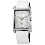  Shop Authentic Calvin Klein Window White Dial White Leather Strap Watch for Women - K2M23120 - Luxxuri