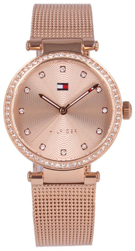  Shop Authentic Tommy Hilfiger Lynn Quartz Rose Gold Dial Rose Gold Mesh Bracelet Watch For Women - 1781865 - Luxxuri