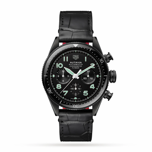  Shop Authentic Tag Heuer Autavia Chronometer Flyback Chronograph Black Dial Black Leather Strap Watch for Men - CBE511C.FC8280 - Luxxuri
