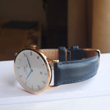  Shop Authentic Daniel Wellington Dapper Somerset White Dial Blue Leather Strap Watch For Men - DW00100193 - Luxxuri