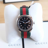  Shop Authentic Gucci GG2570 Quartz Black Dial Green & Red Nylon Strap Watch For Men - YA142305 - Luxxuri