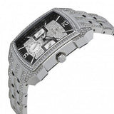  Shop Authentic Bulova Crystal Collection Black Dial Silver Steel Strap Watch for Men - 98C108 - Luxxuri