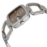  Shop Authentic Gucci G Gucci Brown Dial Silver Steel Strap Watch For Women - YA125401 - Luxxuri