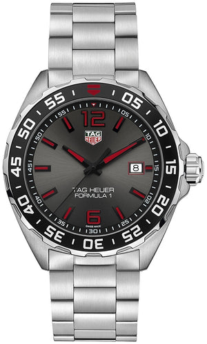  Shop Authentic Tag Heuer Formula 1 Quartz Anthracite Dial Silver Steel Strap Watch for Men - WAZ1018.BA0842 - Luxxuri