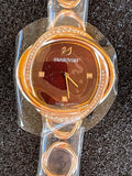  Shop Authentic Swarovski Crystal Flower Red Dial Rose Gold Steel Strap Watch for Women - 5552783 - Luxxuri