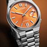 Shop Authentic Citizen Tsuyosa Automatic Orange Dial Silver Steel Strap Watch For Men - NJ0151-88Z - Luxxuri