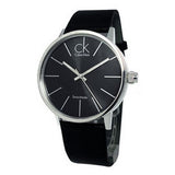  Shop Authentic Calvin Klein Minimal Black Dial Black Leather Strap Watch for Men - K7621107 - Luxxuri