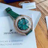  Shop Authentic Swarovski Crystalline Aura Green Dial Green Leather Strap Watch for Women - 5644078 - Luxxuri