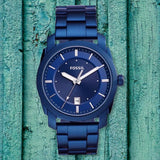  Shop Authentic Fossil Machine Blue Dial Blue Steel Strap Watch for Men - FS5231 - Luxxuri