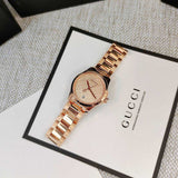  Shop Authentic Gucci G Timeless Quartz Rose Gold Dial Rose Gold Steel Strap Watch For Women - YA126567 - Luxxuri