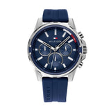  Shop Authentic Tommy Hilfiger Mason Blue Dial Blue Rubber Strap Watch for Men - 1791791 - Luxxuri