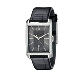  Shop Authentic Calvin Klein Window Black Dial Black Leather Strap Watch for Men - K2M23107 - Luxxuri